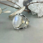 Moonstone Oval Cabochon Ring
