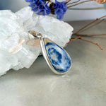 Blue Scheelite Sterling Silver Pendant