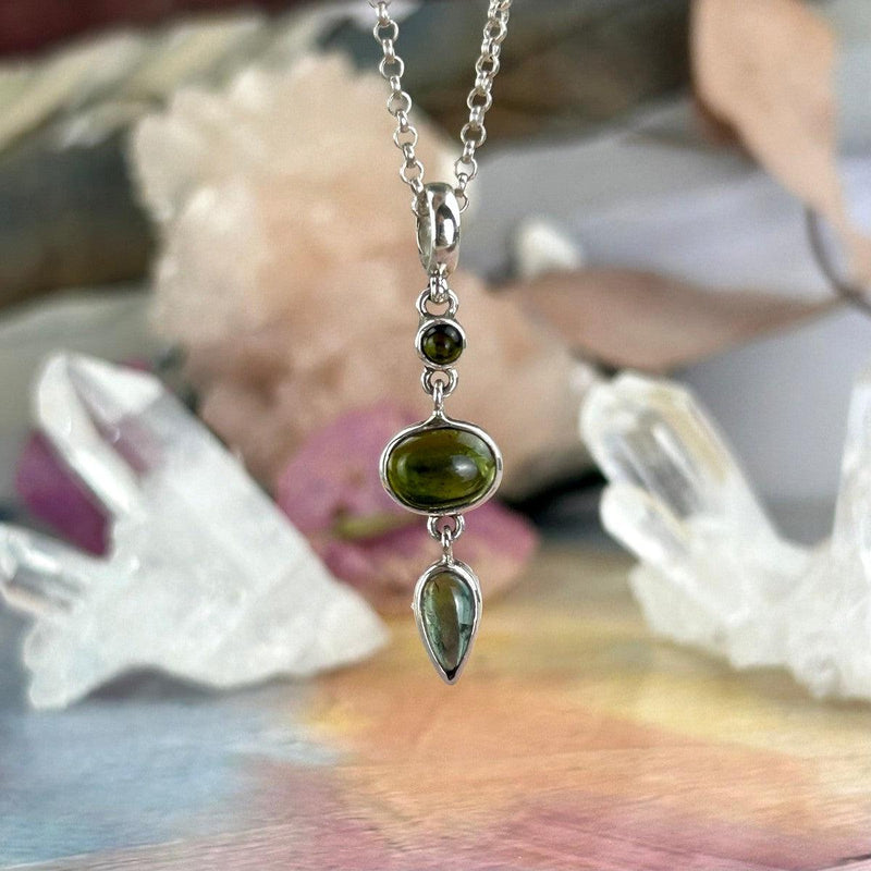 Green Crystals In Sterling Silver Jewellery