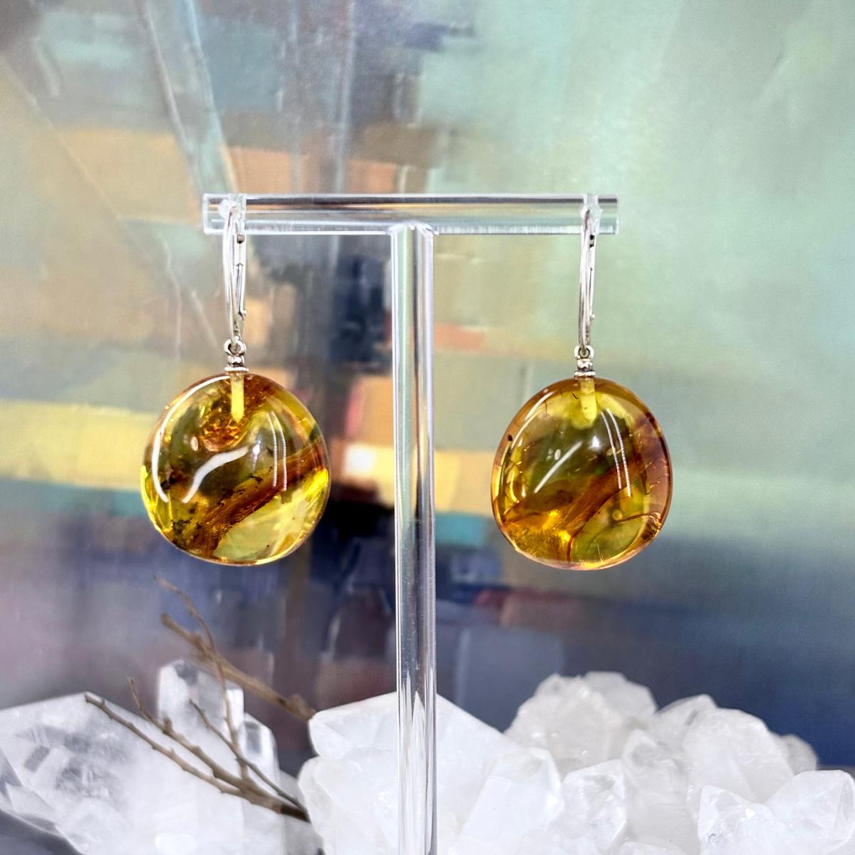 Real Baltic Amber Drop Earrings