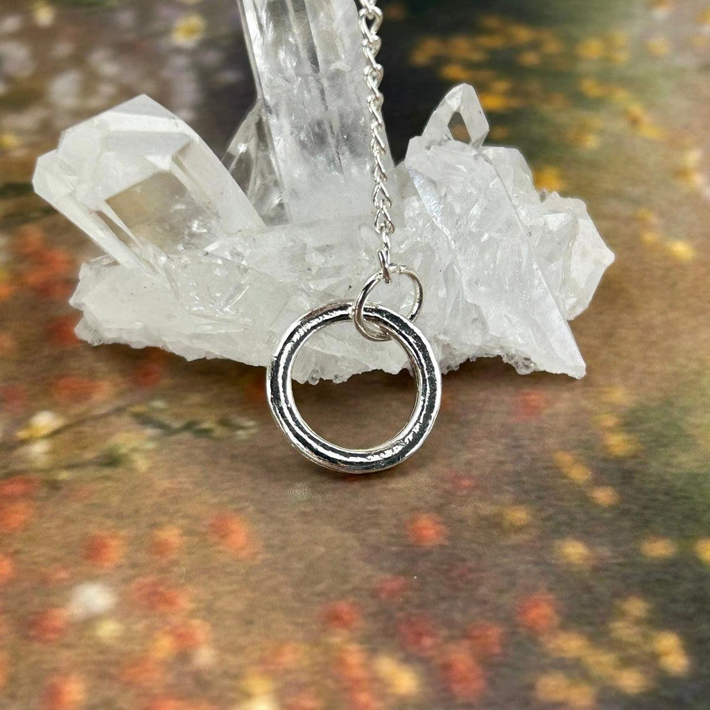Pink Quartz Silver Pendulum