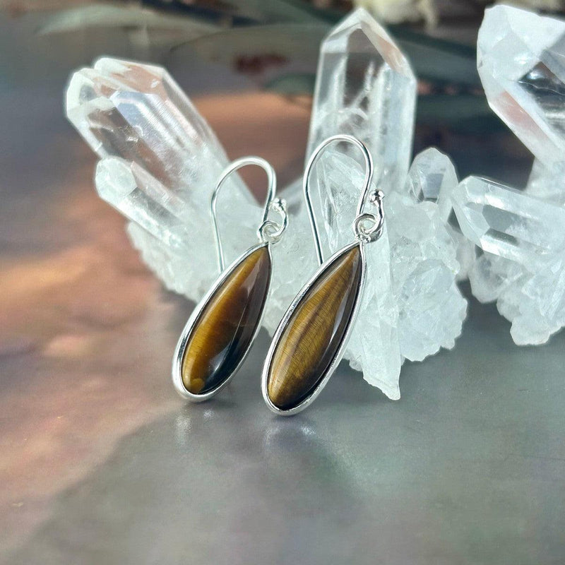 Golden Tiger's Eye Drop Earrings