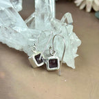Purple Crystal Sterling Silver Earrings