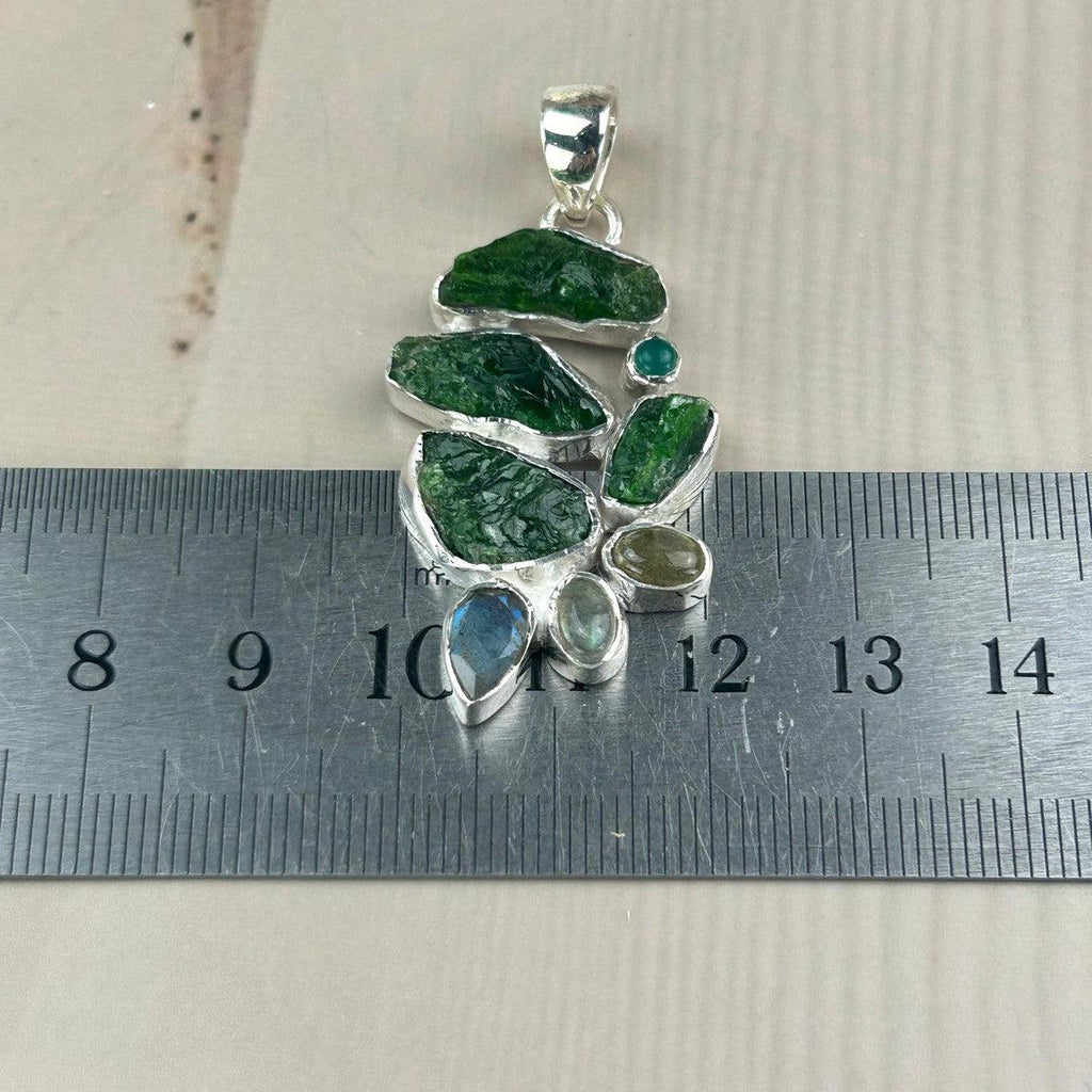Rough Cut Chrome Diopside Jewellery
