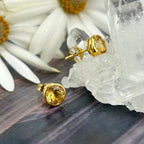 Citrine Gemstone Gold Studs