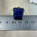 Square Lapis Silver Ring