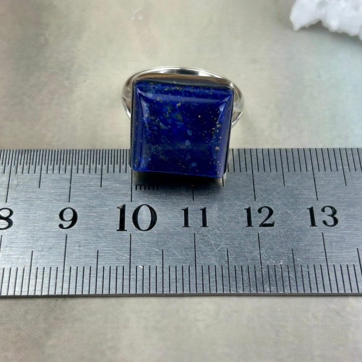 Square Lapis Silver Ring