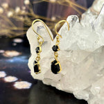 Black Stone Gold Earrings