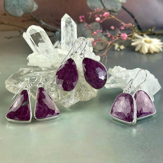 Ruby Assorted Shape Drop Earrings
