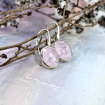 Pink Emerald Silver Earrings
