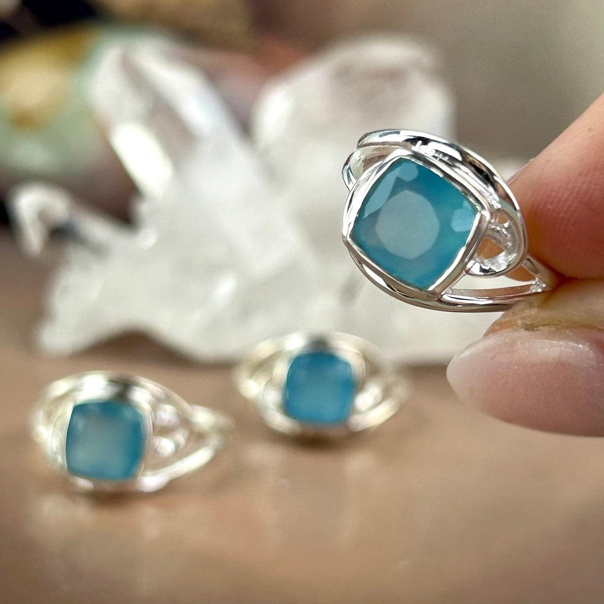 Blue Chalcedony Sterling Silver Jewellery