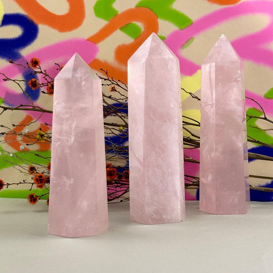 Rose Quartz Crystal Points 15cm - 17cm