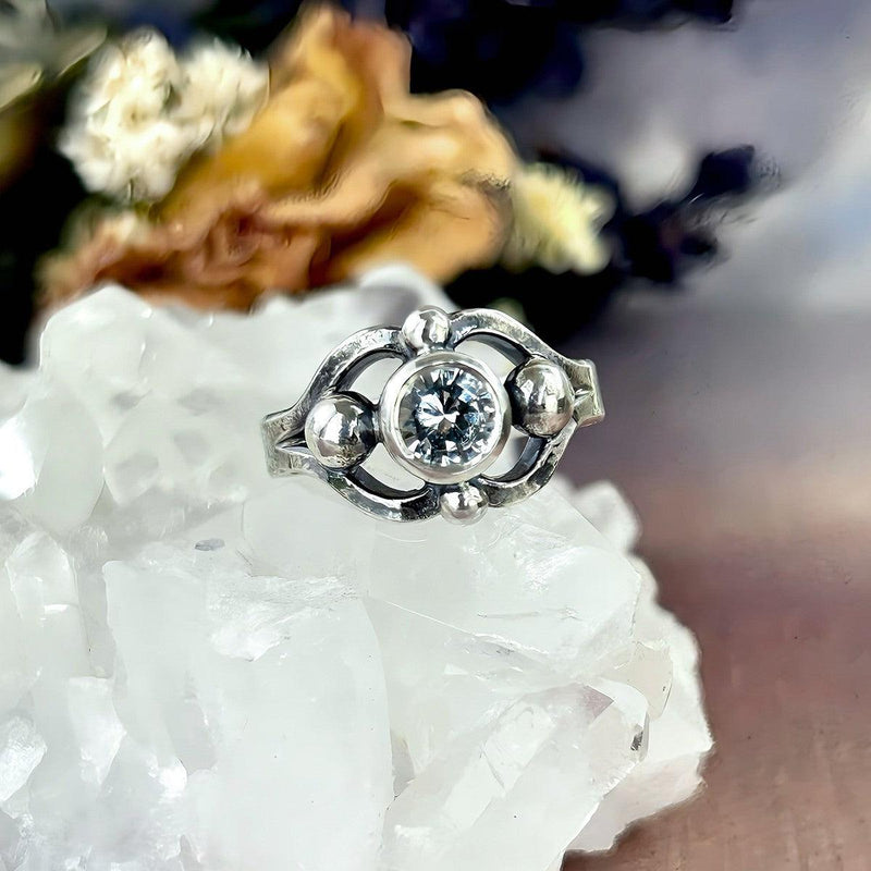 White Topaz Sterling Silver Ring