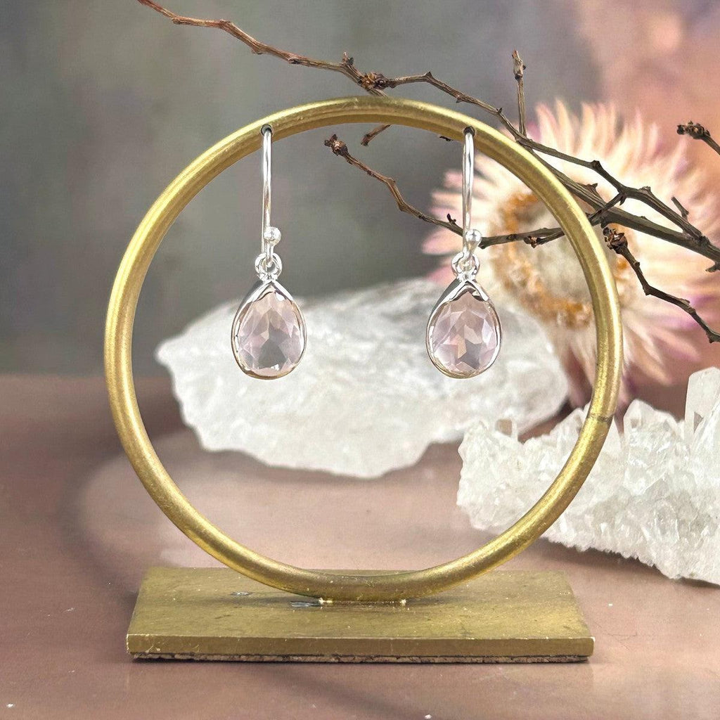 Soft Pink Rose Quartz Earrings