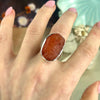 Unpolished Carnelian Crystal Ring