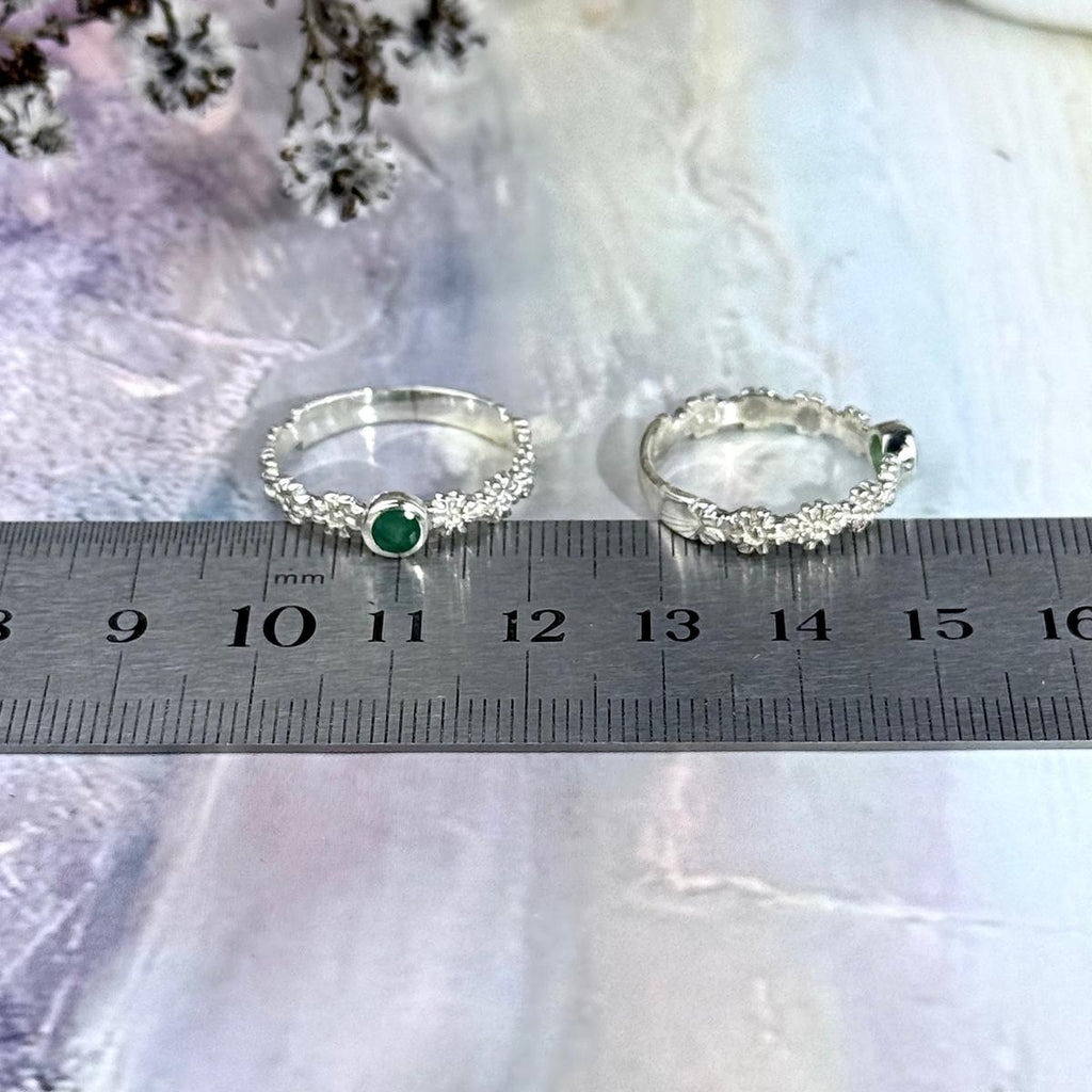 Silver Daisy Gemstone Ring
