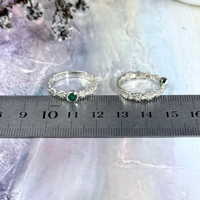 Silver Daisy Gemstone Ring