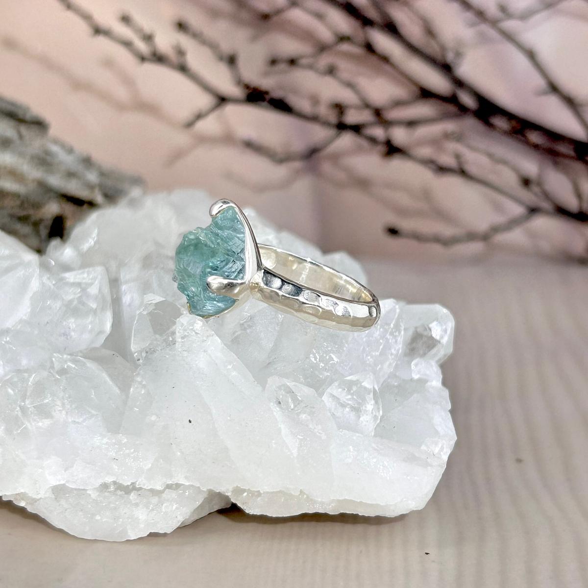 Tempered Silver Crystal Ring