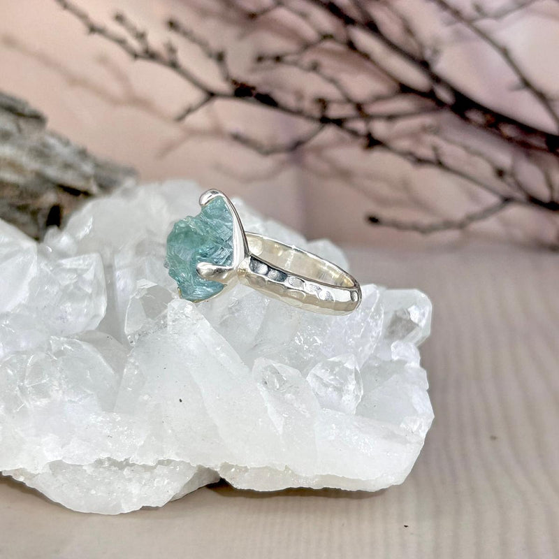 Tempered Silver Crystal Ring