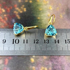 Gold Blue Topaz Earrings