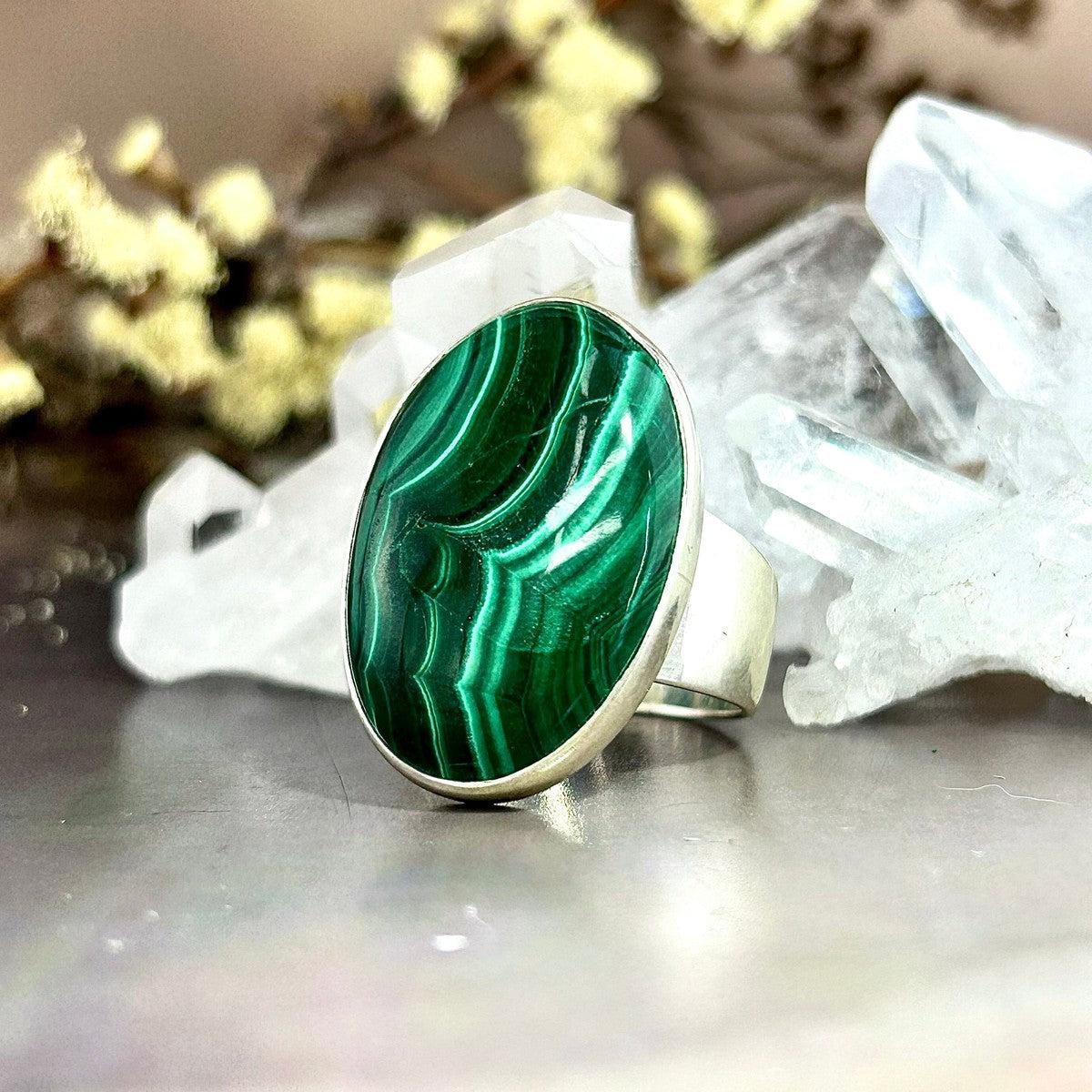 Malachite Ring Large Size