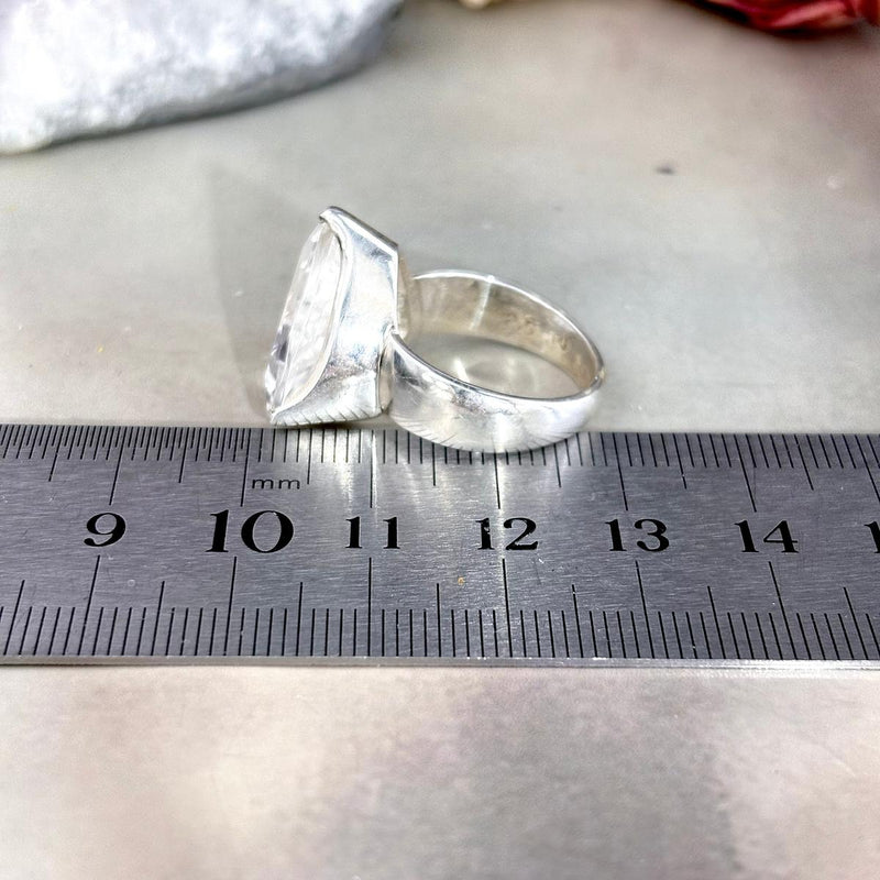 Large Gemstone Silver Ring