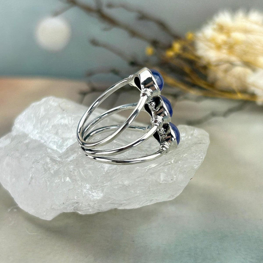 Blue Crystal Silver Ring