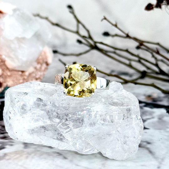 Citrine Square Cut Ring