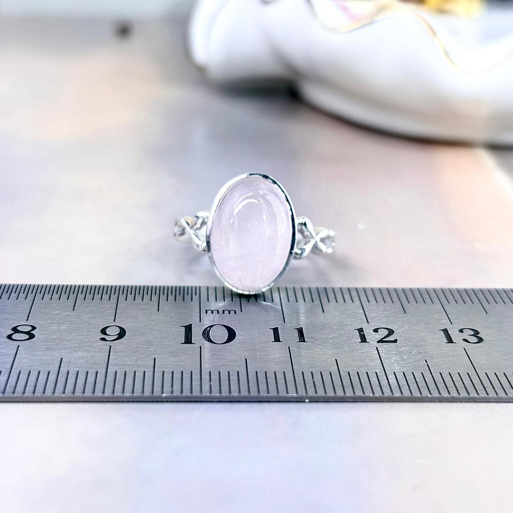 Rose Quartz Crystal Ring