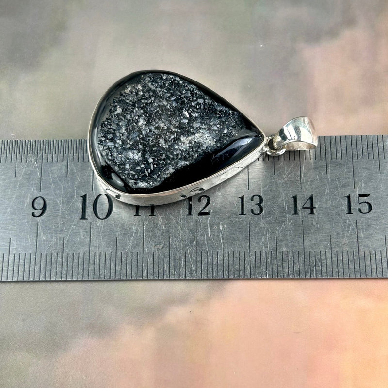 Black Crystal Druzy Pendant