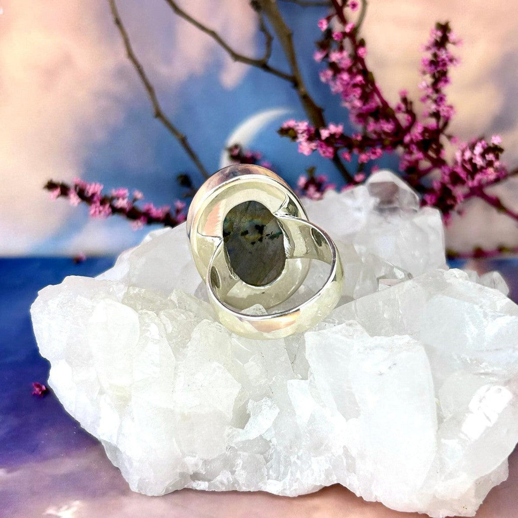 Chunky Silver Crystal Ring