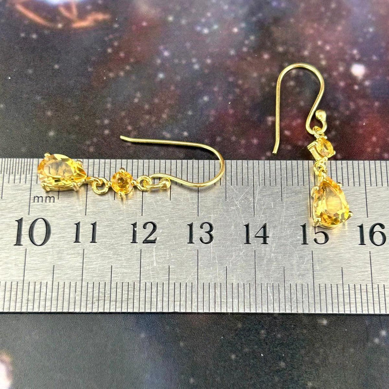 Citrine Gold Drop Earrings