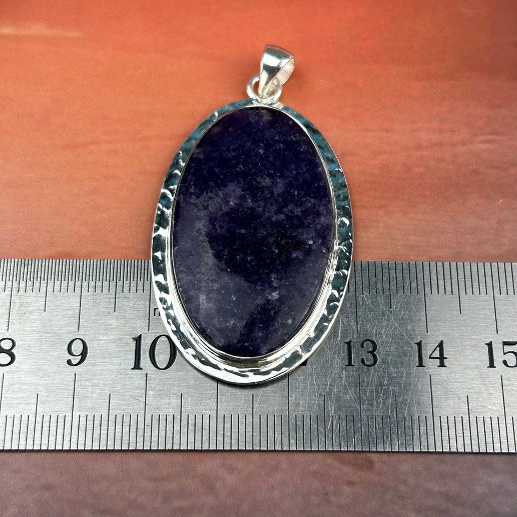 Battered Silver Crystal Pendant
