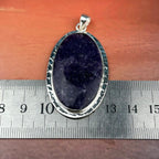 Battered Silver Crystal Pendant
