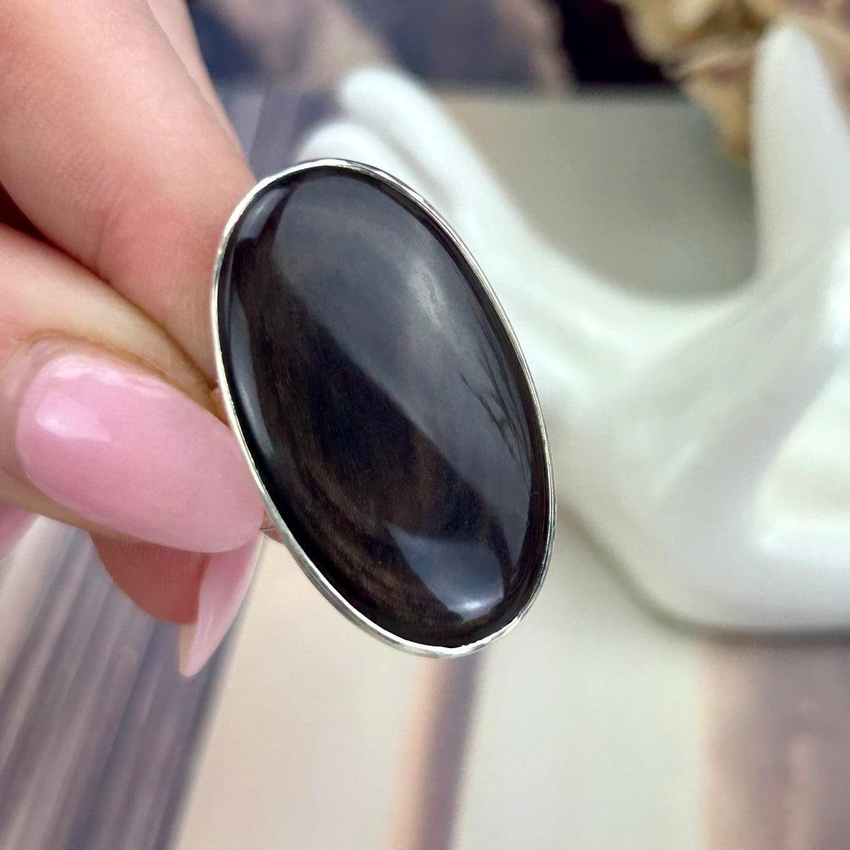 Metallic Brown Crystal Ring