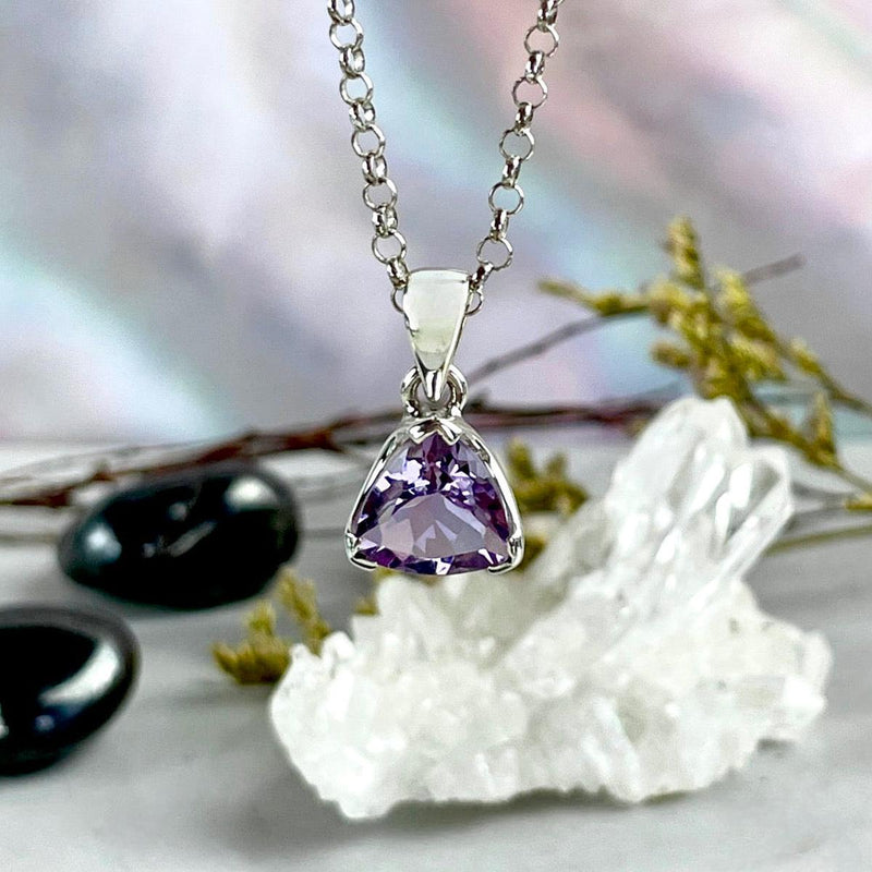 Amethyst Trillion Pendant