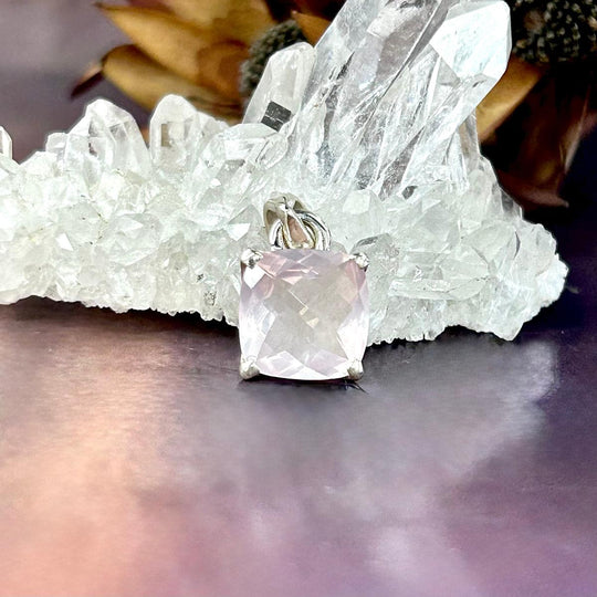 Rose Quartz Square Pendant