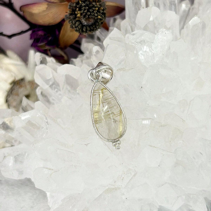 Quartz With Golden Rutile Pendant