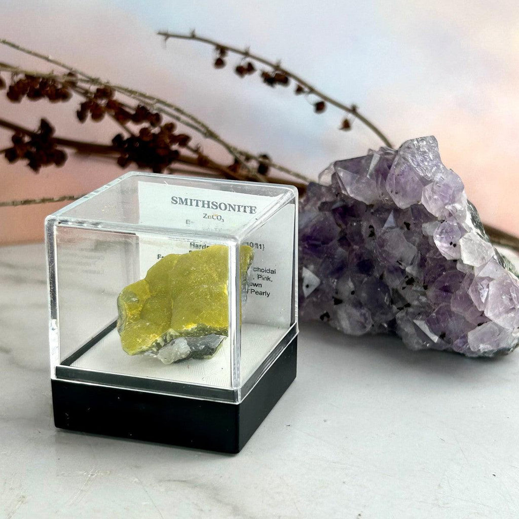 Yellow Crystal In Display Case