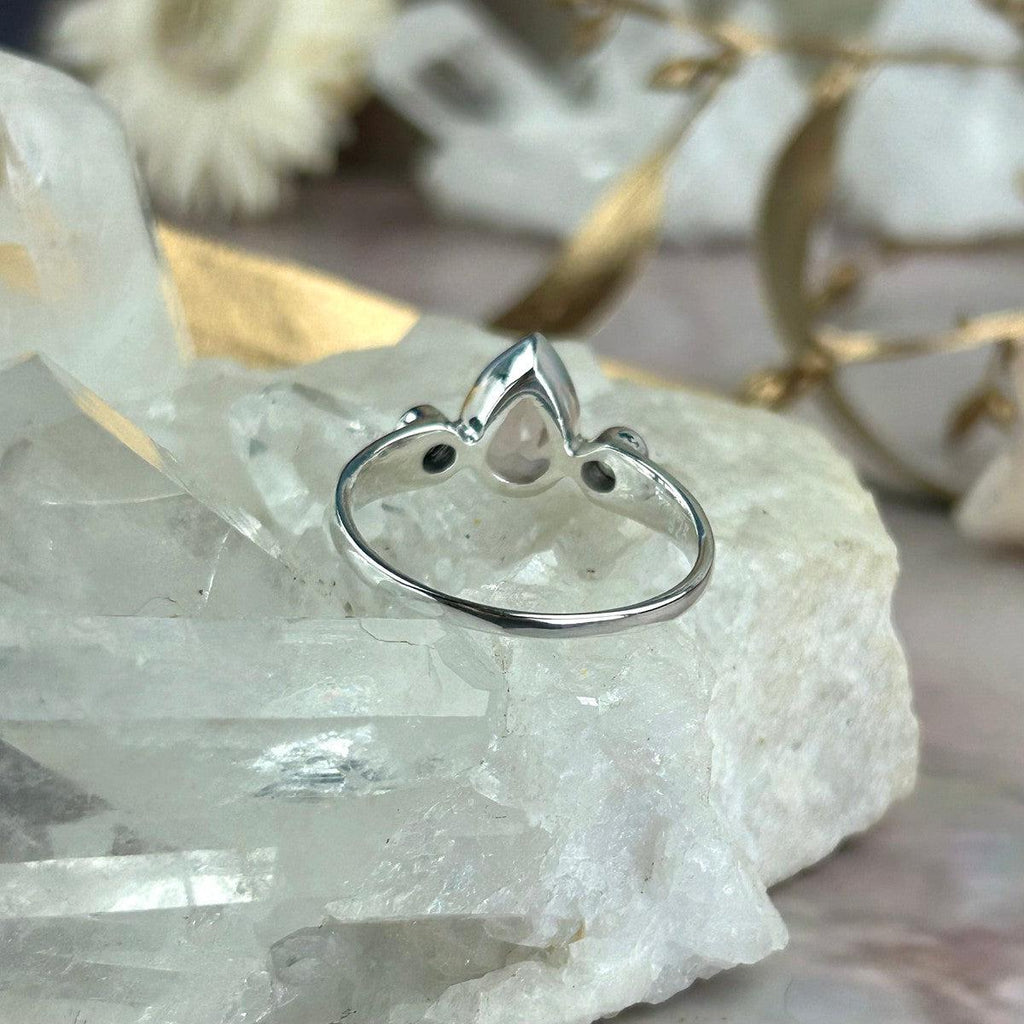 Rose Quartz Teardrop Cut Ring