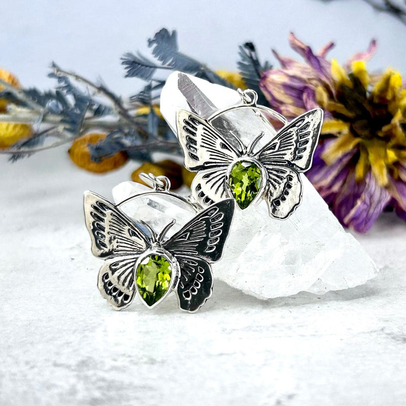 Peridot Butterfly Earrings