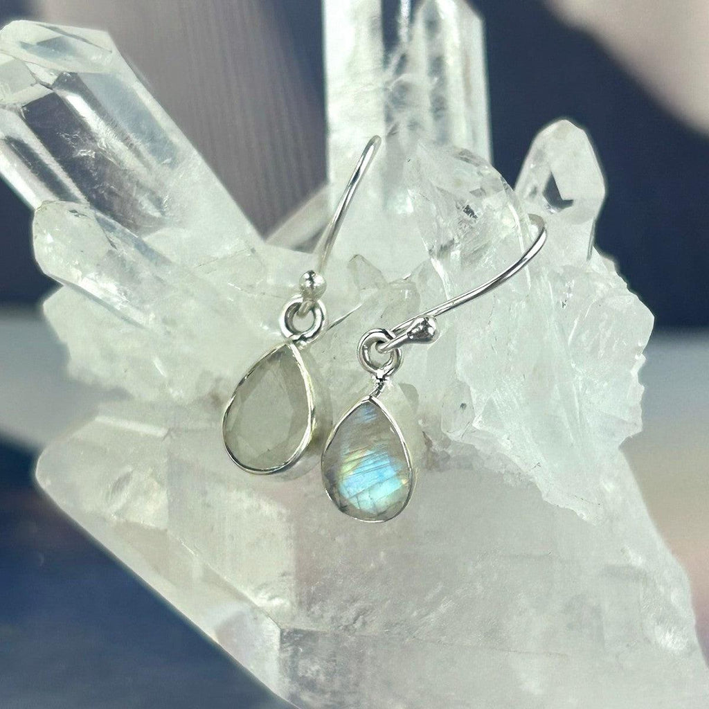 Rainbow Moonstone Teardrop Earrings