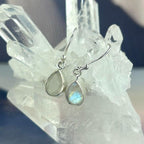 Rainbow Moonstone Teardrop Earrings