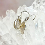 Golden Rutile Quartz Oval Drop Earrings