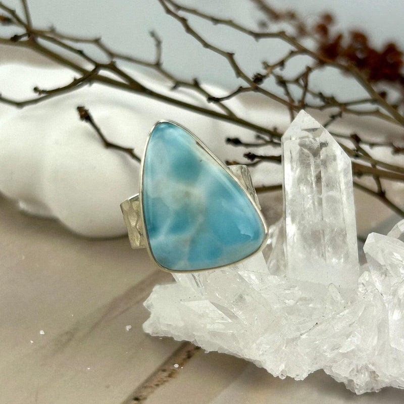 Triangle Larimar Ring