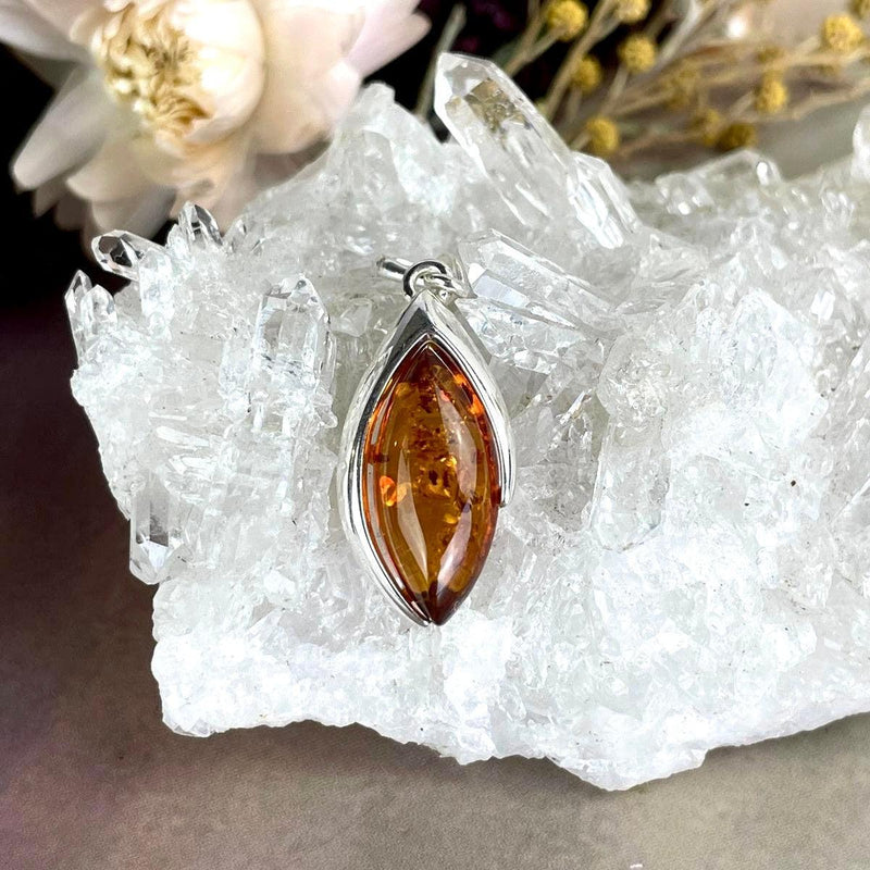 Baltic Amber Marquise Pendants
