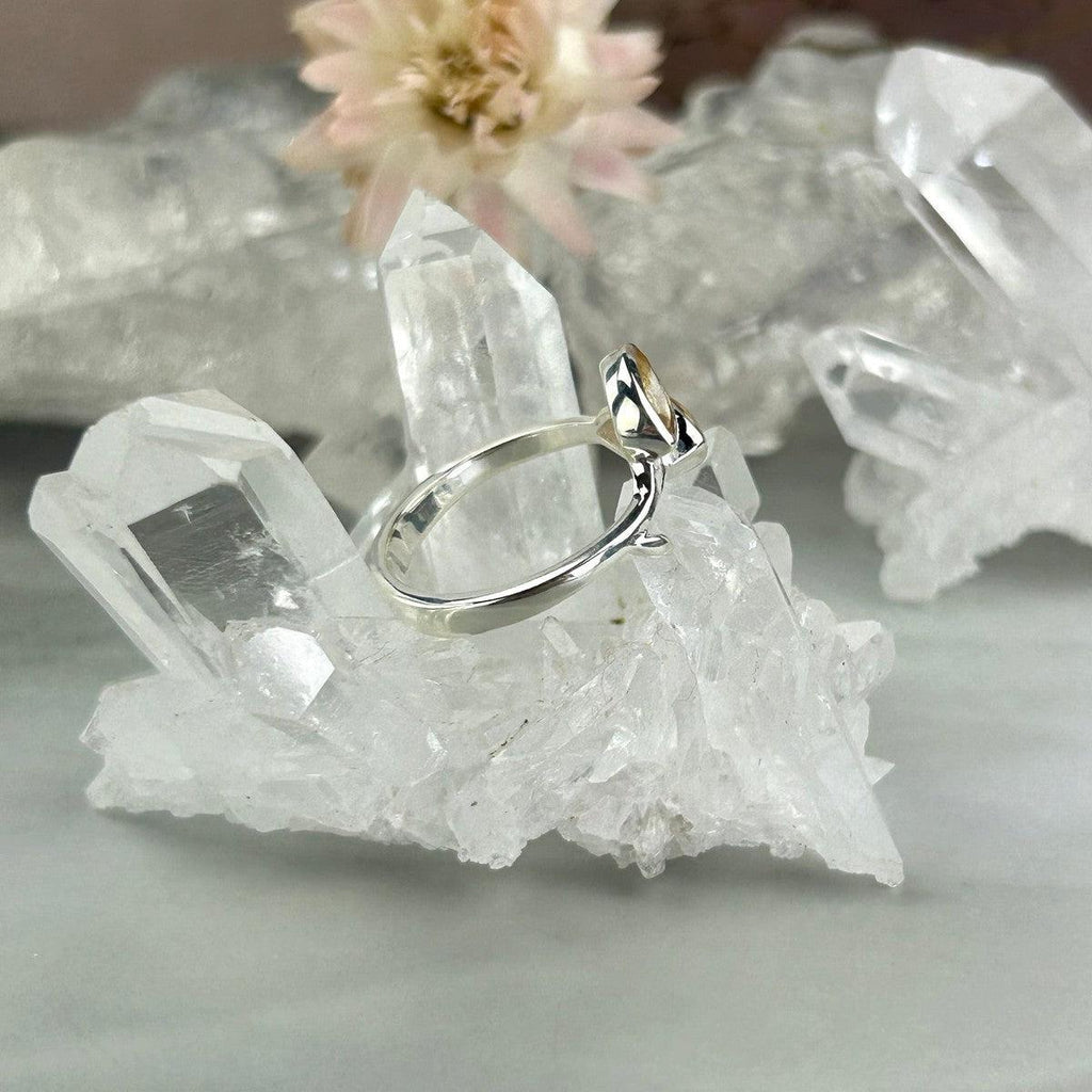 Yellow Crystal Leaf Ring