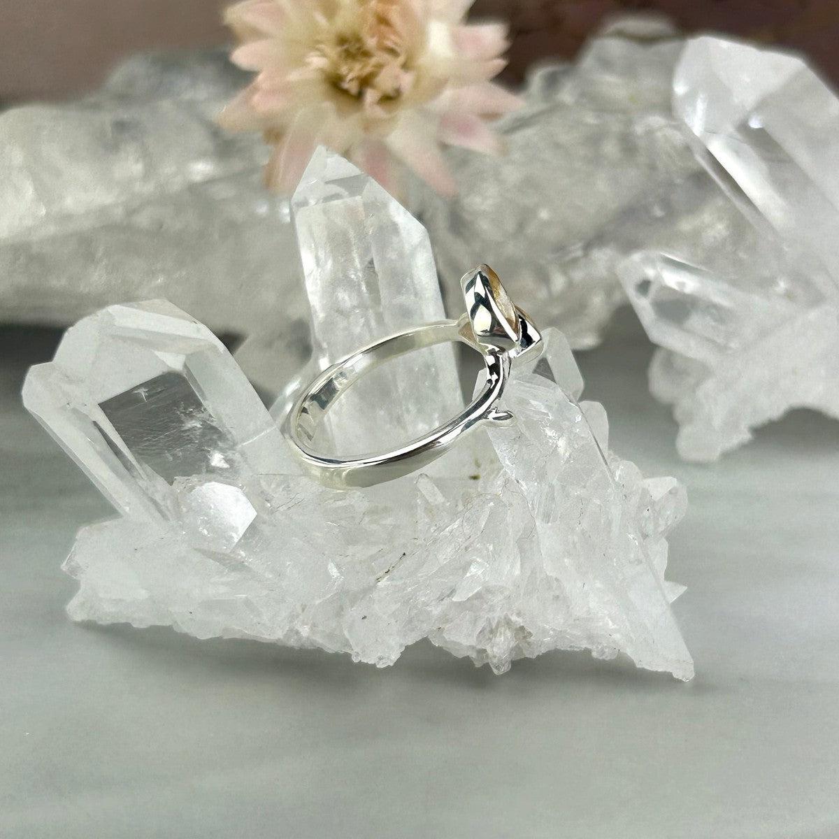 Yellow Crystal Leaf Ring