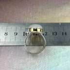 Brass And Silver Crystal Ring
