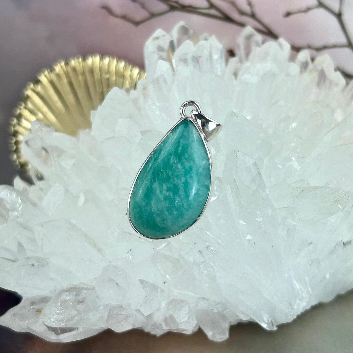Amazonite Teardrop Pendant